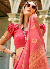 Personal Looking Peach Colour Saree